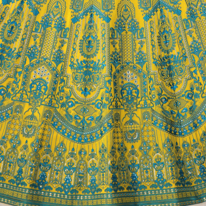 Lemon Yellow color Crush Fabric Embroidery work Designer Lehenga Choli for Any Function BL1352 4