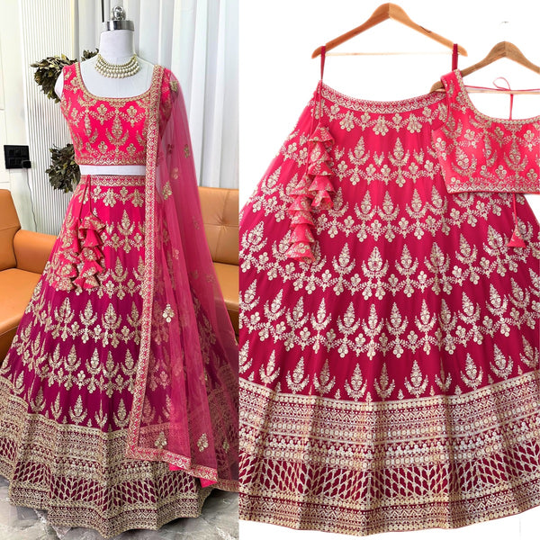 Shadding Pink color Sequence & Zari work Designer Wedding Lehenga Choli For Wedding Function BL1358
