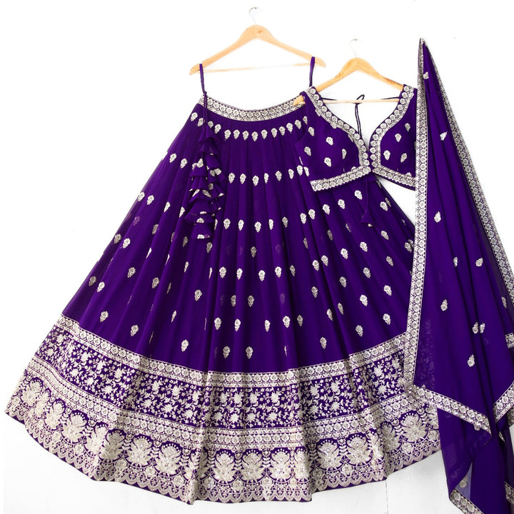 Purple color Sequence & Zari Embroidery work Designer Lehenga Choli for Any Function BL1365 1