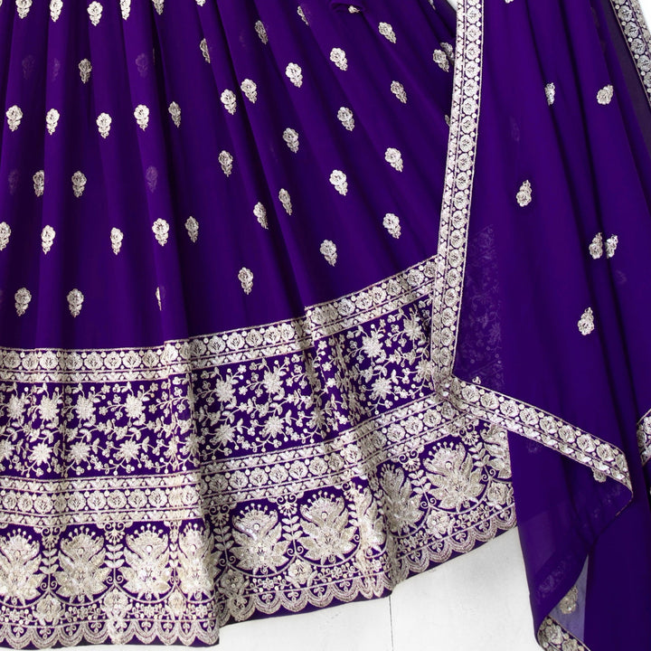 Purple color Sequence & Zari Embroidery work Designer Lehenga Choli for Any Function BL1365 4