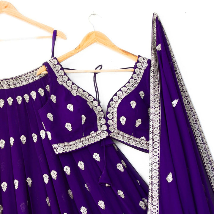 Purple color Sequence & Zari Embroidery work Designer Lehenga Choli for Any Function BL1365 2