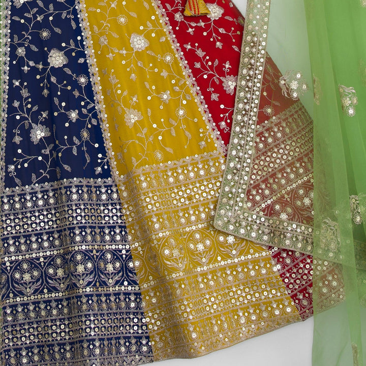 Multi color Sequence Thread work Designer Wedding Lehenga Choli For Wedding Function BL1367 3