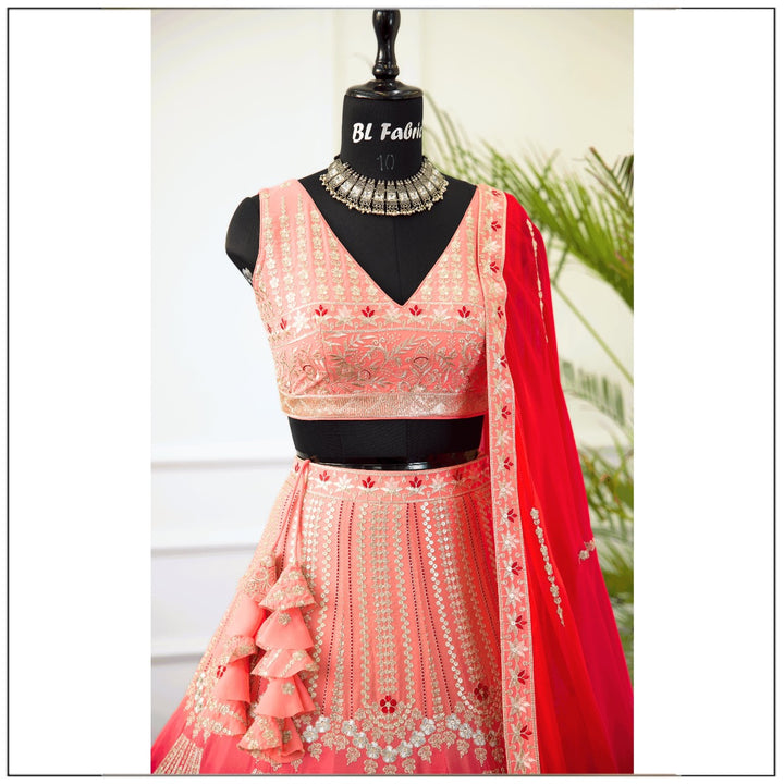 Shadding Pink color Sequence Embroidery work Designer Lehenga Choli for Wedding Function BL1391 2