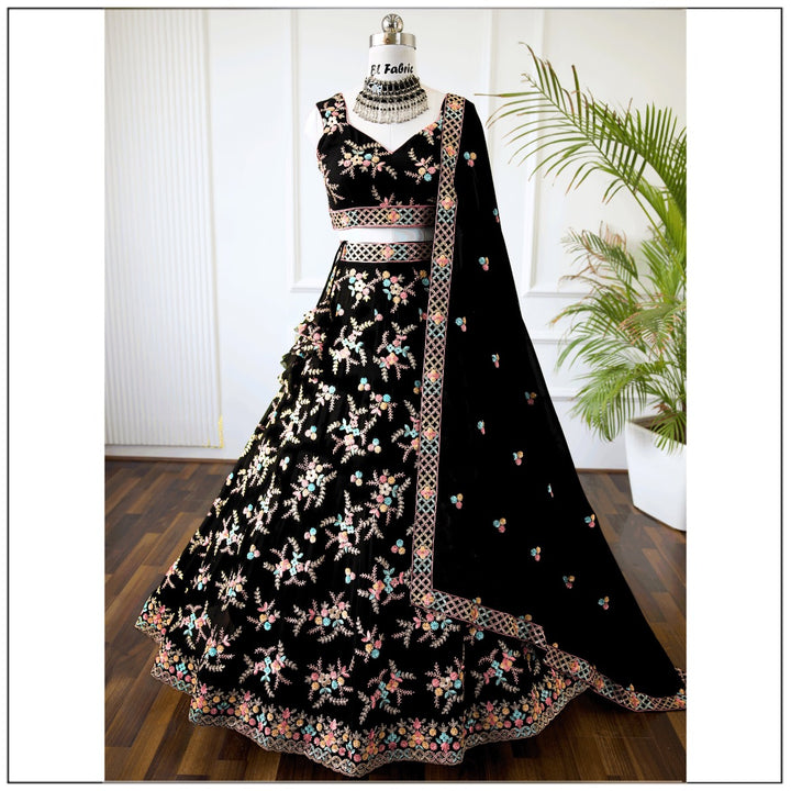 Black color Embroidery & Sequence work Designer Lehenga Choli for Any Function BL1412 1