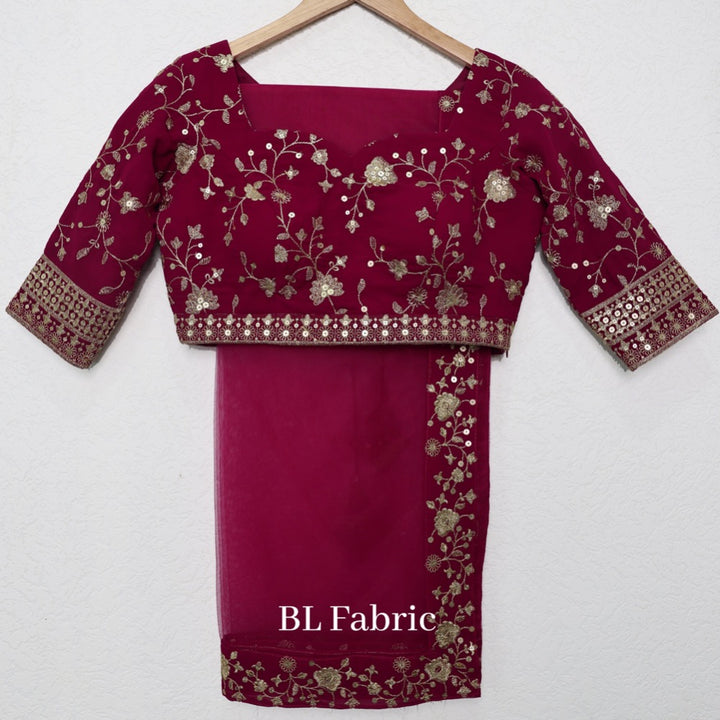 Dark Pink color Embroidery Sequence Lehenga choli5