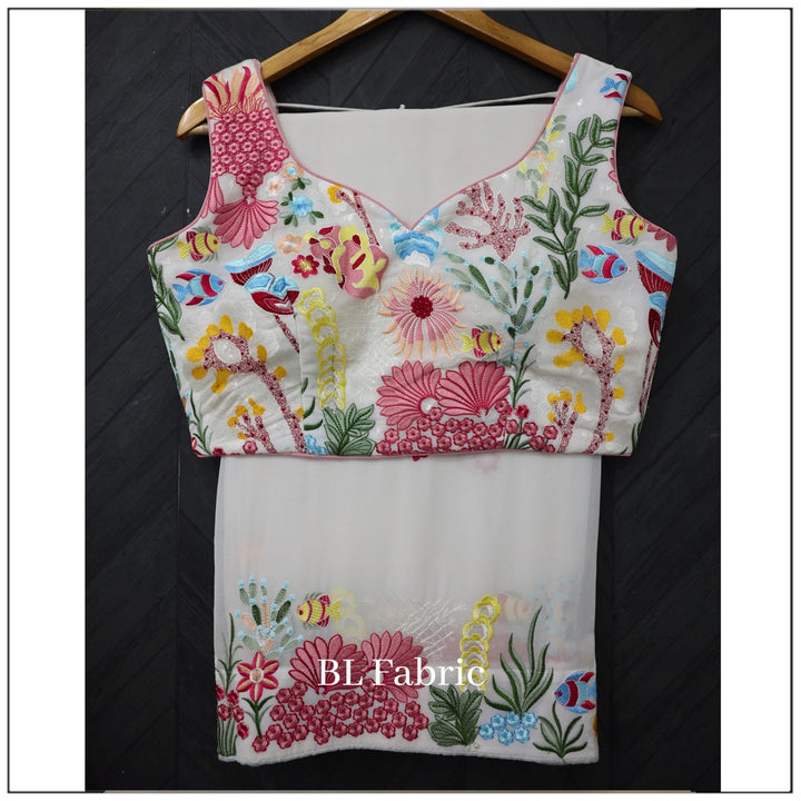 White color Embroidery & Sequence work Designer Lehenga Choli BL1212_white 5