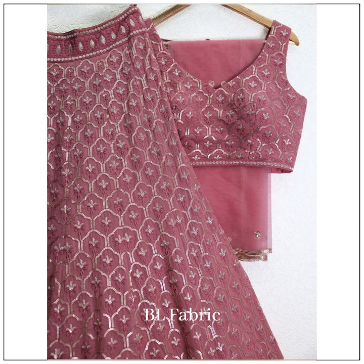Rosy Brown Embroidery work Designer Lehenga Choli for Wedding Function BL1220 4
