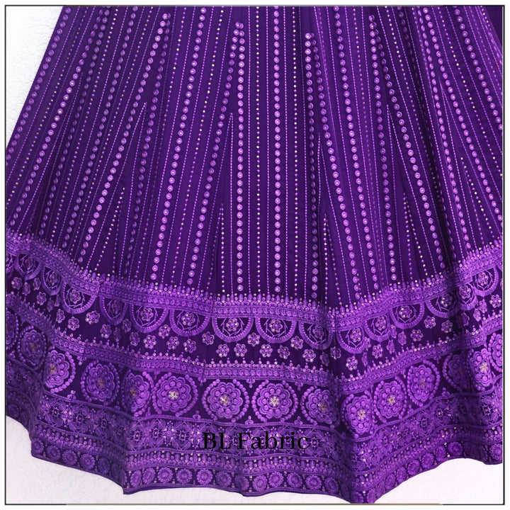 Purple color Embroidery & Sequence work Designer Lehenga Choli for Wedding Function 3