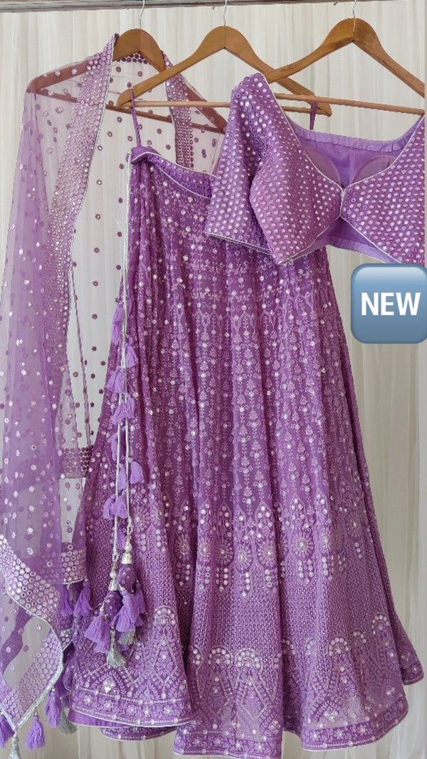 Purple color Mirror & Thread work Designer Lehenga choli for Wedding Function BL1186