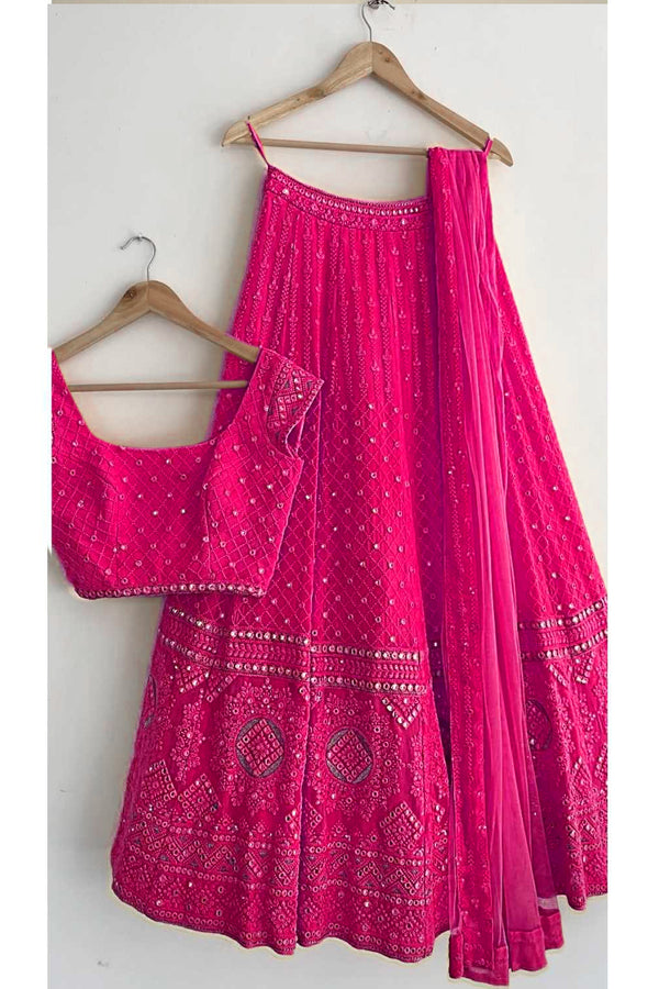 Pink color Designer Embroidery & Mirror work Lehenga choli for Any Function BL1177
