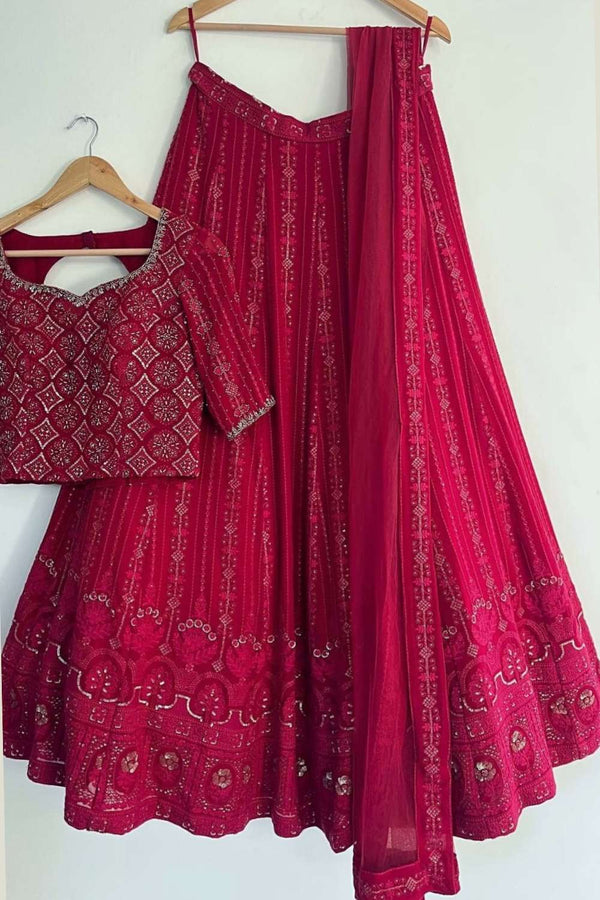 Pink color Embroidery & Sequence work Designer Lehenga choli BL1182